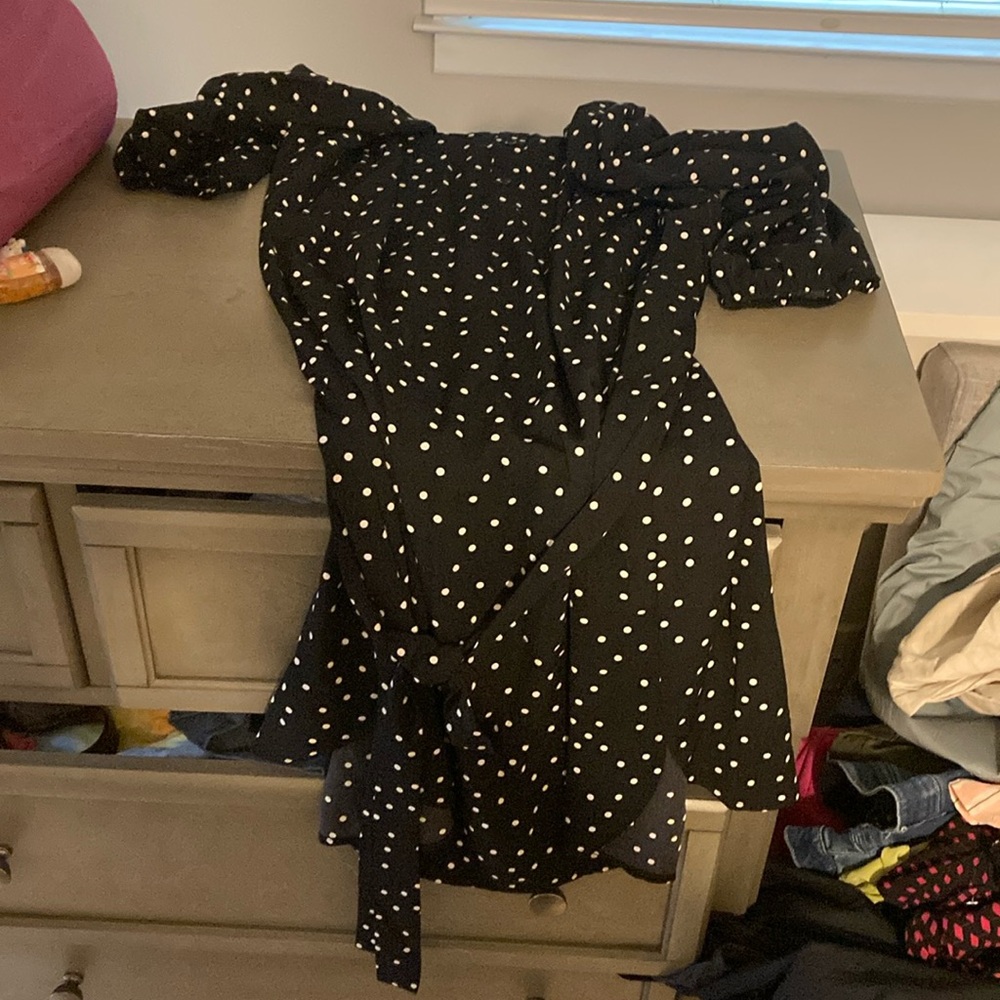 Black creamy white dress never used new with tags